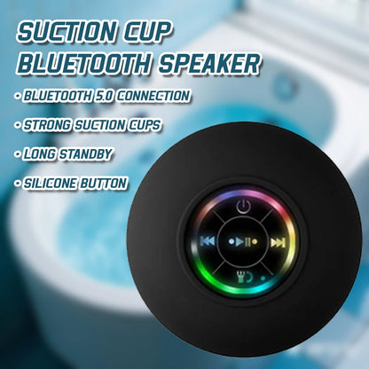 RDT Waterproof Bluetooth Speaker with LED Lights Portable Wireless Shower Speaker with Suction Cup for Bathroom Outdoor TraveL