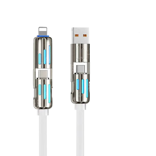 RDT 4 in 1 240W USB Type C Silicone Fast Charging Cable 5A USB Type C To Lightning Super Fast Charge Data Cable For iPhone 15 Xiaomi