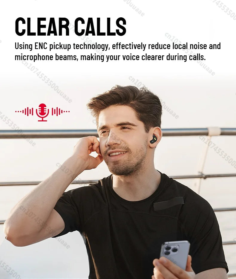 RDT Monster N-Lite 210 Mini Invisible Sports Earphones in-Ear Deep Bass Bluetooth 5.4 Waterproof Wireless Earbuds