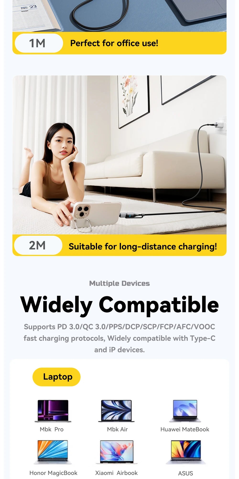 RDT 4 In 1 Digital Display USB Cable Type C 100W PD Fast Charging Wire For iPhone Macbook iPad Xiaomi Type C Lighting Cable