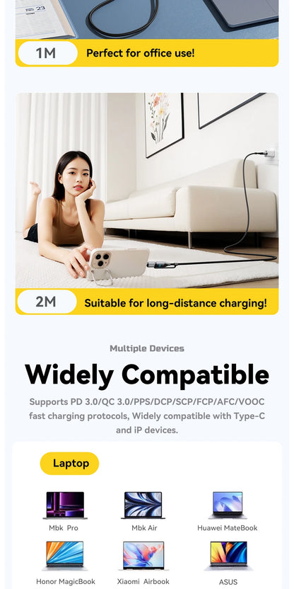 RDT 4 In 1 Digital Display USB Cable Type C 100W PD Fast Charging Wire For iPhone Macbook iPad Xiaomi Type C Lighting Cable