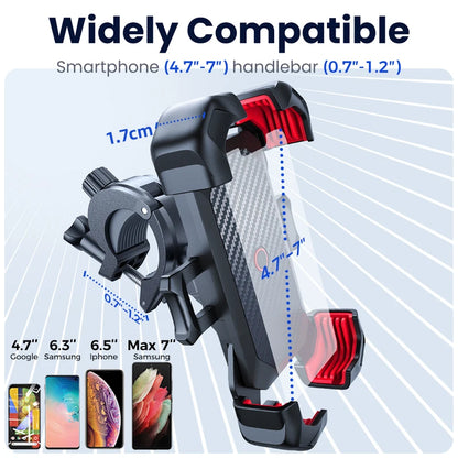 RDT Joyroom Bike Phone Holder 360° View Universal Bicycle Phone Holder for 4.7-7 inch Mobile Phone Stand Shockproof Bracket GPS Clip