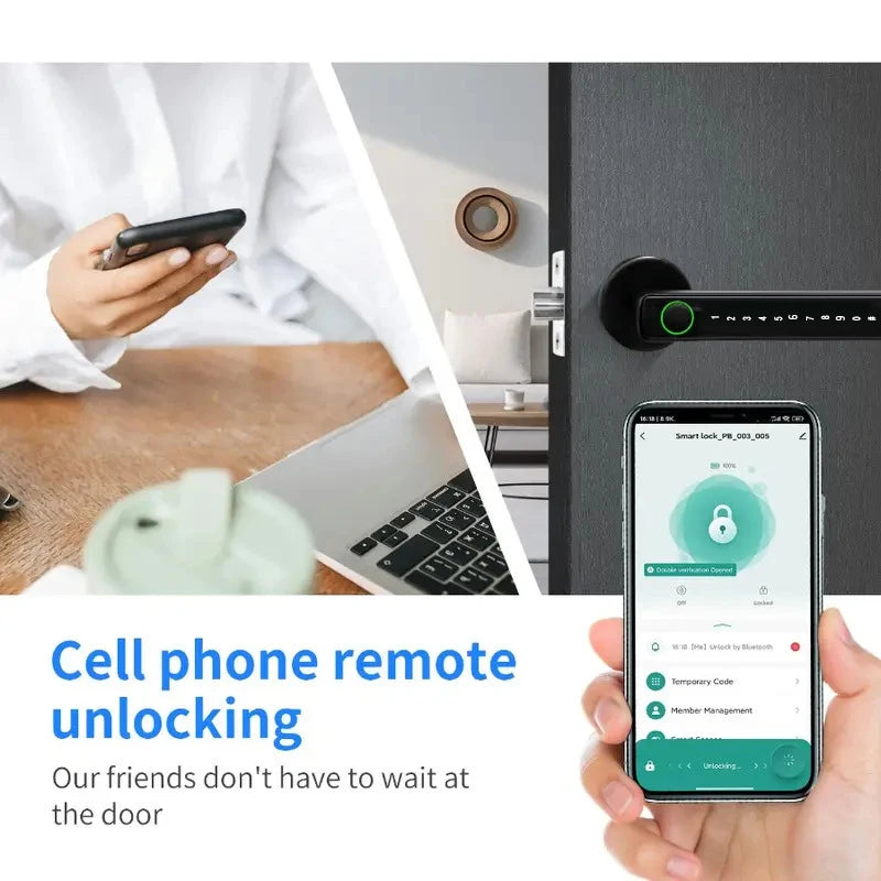 RDT Smart Fingerprint Indoor Lock Password/Key/Tuya APP/Bluetooth