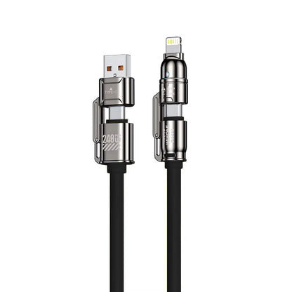 RDT 4-in-1 Cable 240W Super Fast Charging Multiple Functions for iPhone8-16 ProMax iPad Notebook