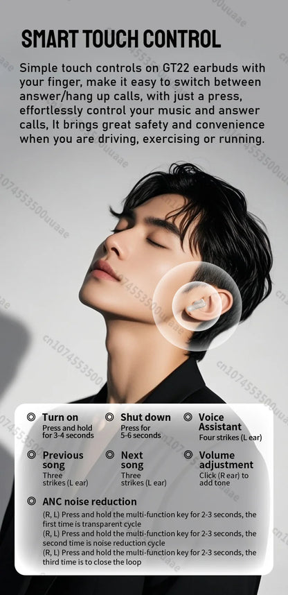 RDT Monster AuraFit Earbuds 360° Stereo Wireless Bluetooth Headphone ANC 5.3 Earphone