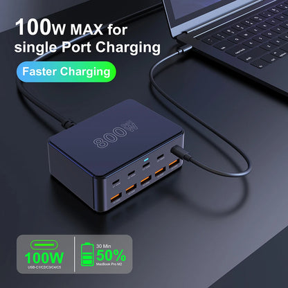 RDT 800W USB C Charger Multiport Fast Charging Station for iPhone 15 16