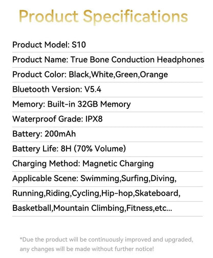 RDT Waterproof Headset for Swimming/sport Bluetooth 5.4 Wireless