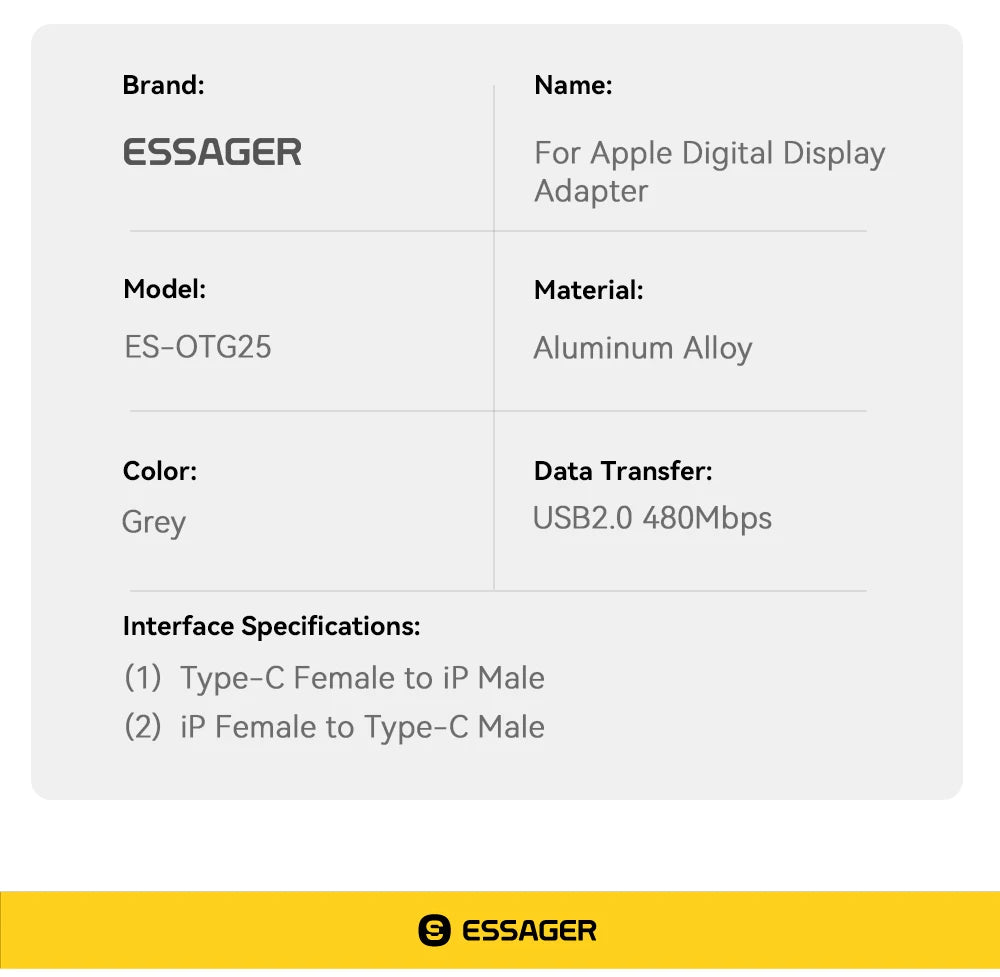 RDT Type C Adapter Digital Display PD 60W Fast Charging Lightning iPhone 16 15 14 13
