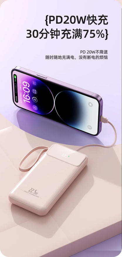 RDT Fast Charging Power Bank with Built-in Cable 10000mAh/20000mAh
