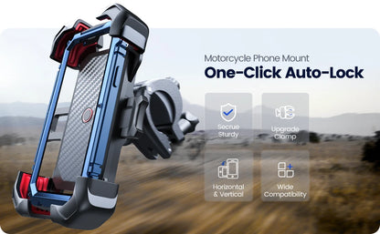 RDT Joyroom Bike Phone Holder 360° View Universal Bicycle Phone Holder for 4.7-7 inch Mobile Phone Stand Shockproof Bracket GPS Clip