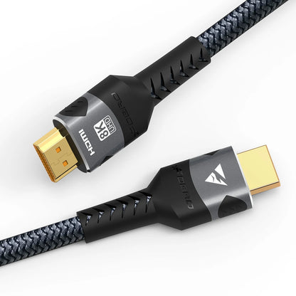 RDT 8K HDMI Cable 2.1 48Gbps  High Speed HDMI Braided Cord HDR 10 for Compatible Laptop/PS5