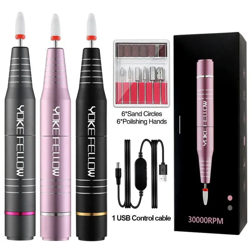 RDT Electric Nail Drill 30000RPM Kit for Acrylic Gel Nails Manicure Pedicure