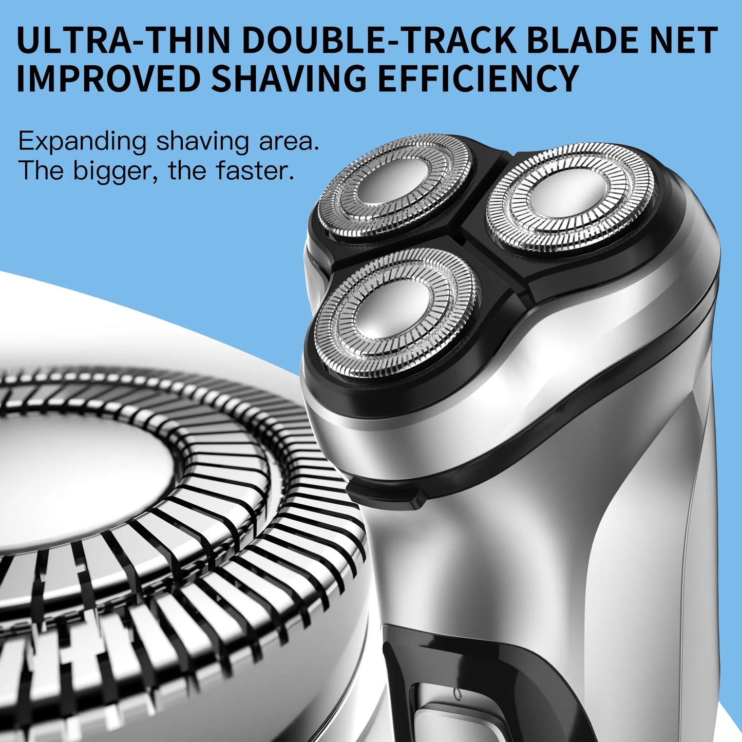 RDT Blackstone Electrical Rotary Shaver for Men 3D Floating Blade Washable Type-C USB Rechargeable