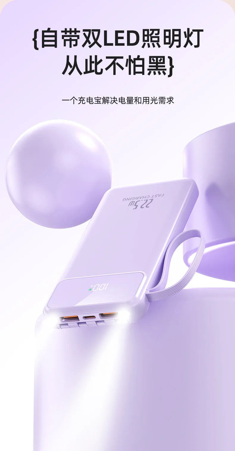 RDT Fast Charging Power Bank with Built-in Cable 10000mAh/20000mAh