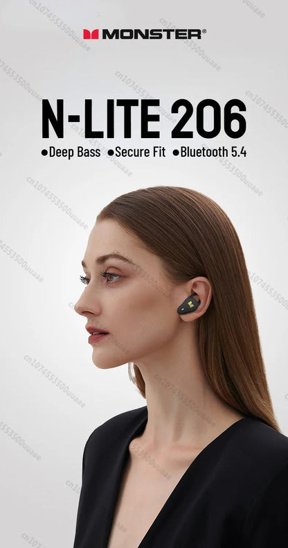RDT Monster N-Lite 210 Mini Invisible Sports Earphones in-Ear Deep Bass Bluetooth 5.4 Waterproof Wireless Earbuds
