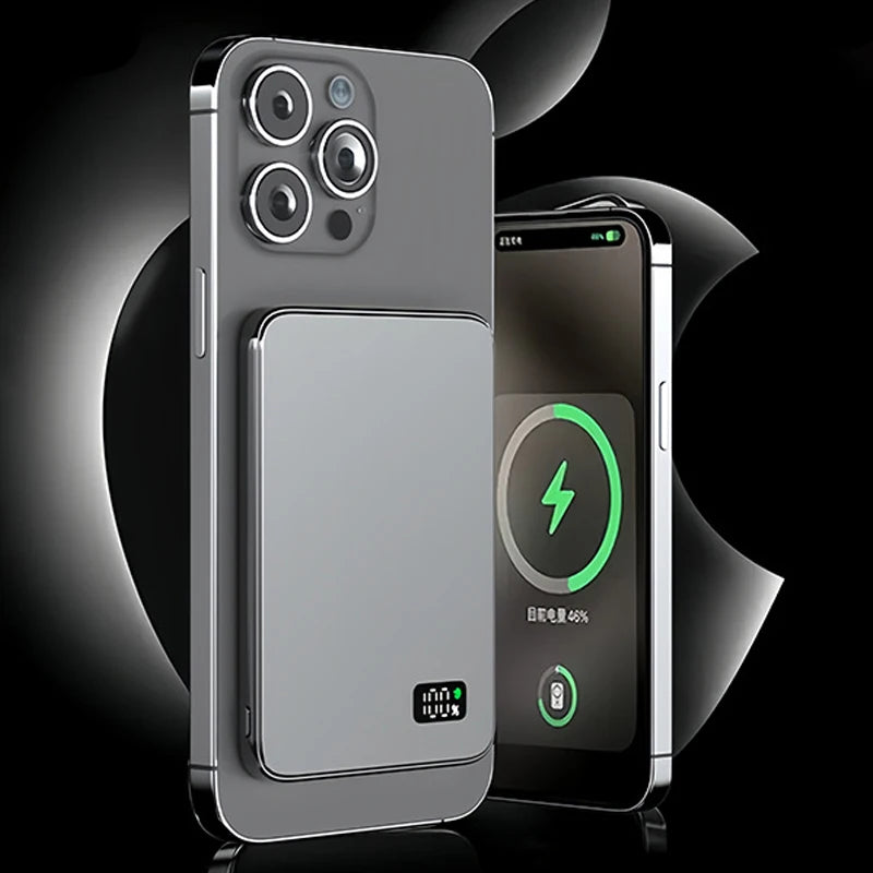 RDT Ultra Thin Power Bank for MagSafe, Fast Charging LED Display Portable Battery For iPhone Samsung Phone Airpods