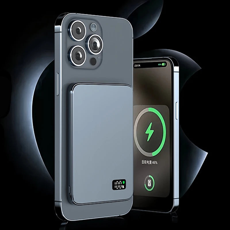 RDT Ultra Thin Power Bank for MagSafe, Fast Charging LED Display Portable Battery For iPhone Samsung Phone Airpods