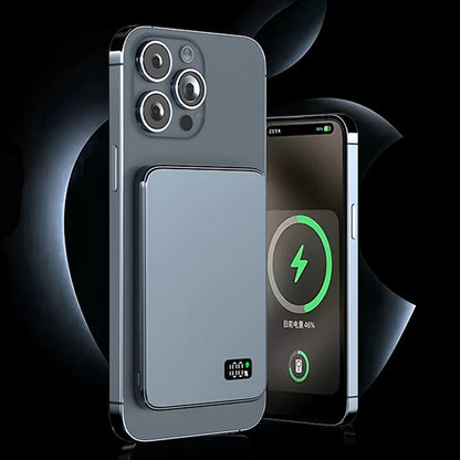 RDT Ultra Thin Power Bank for MagSafe, Fast Charging LED Display Portable Battery For iPhone Samsung Phone Airpods