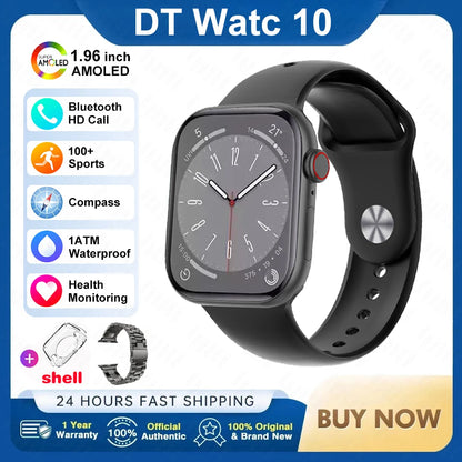 RDT 2025 DT Watch 10 Smart Watch Men 2.01inch AMOLED 16GB Memory Music 3D Surround BT Call Waterproof