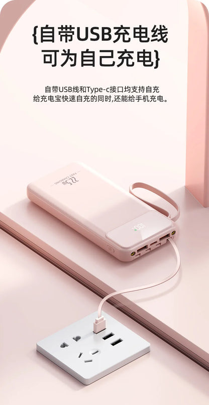 RDT Fast Charging Power Bank with Built-in Cable 10000mAh/20000mAh