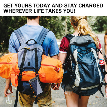RDT 20000mAh Solar Power Bank Portable Solar Charger Waterproof Dual 5V USB Ports 2 LED Light Flashlight