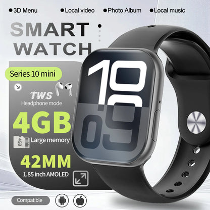 RDT 2025 New Original DT Watch10 Mini 4GB Memory  HD Music 3D Surround Bluetooth Call Waterproof Smart Watch