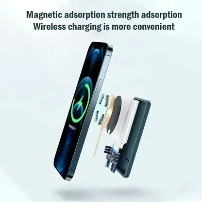 RDT New 50000mAh Magnetic Wireless Power Bank External Portable Battery Pack for iPhone 12 13 14 15 Series Original 1:1