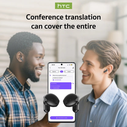 RDT Translator HTC NE20 New Bluetooth 6.0 Wireless Headphones Translation Earphones IPX4 Waterproof Rating Long Battery Life