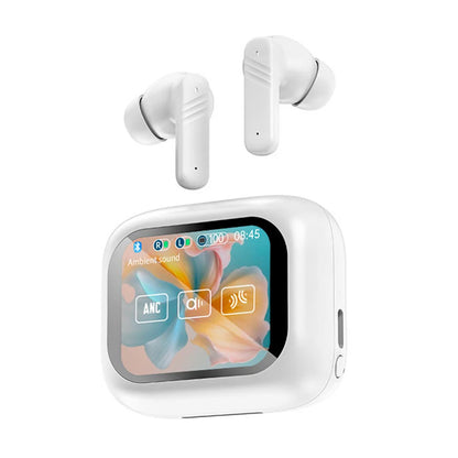 RDT New Full Touch Screen Headphones ANC Bluetooth 5.4 Noise Cancelling Earphones HiFi Stereo Wireless In-Ear ENC Earbuds With Mic