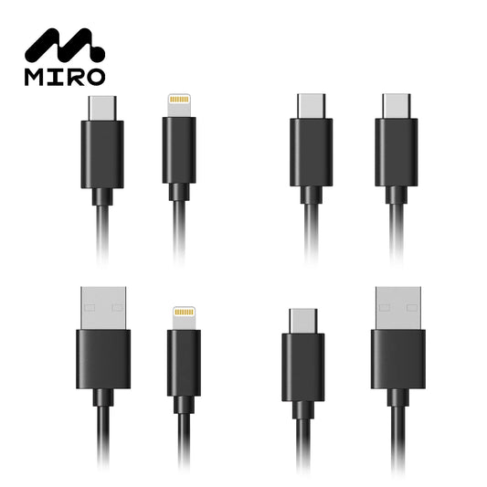 RDT U1-U4 Data Cables Fast Charging USB C to Lightning Type-C to C Cable for All Devices Smart Chip Protection