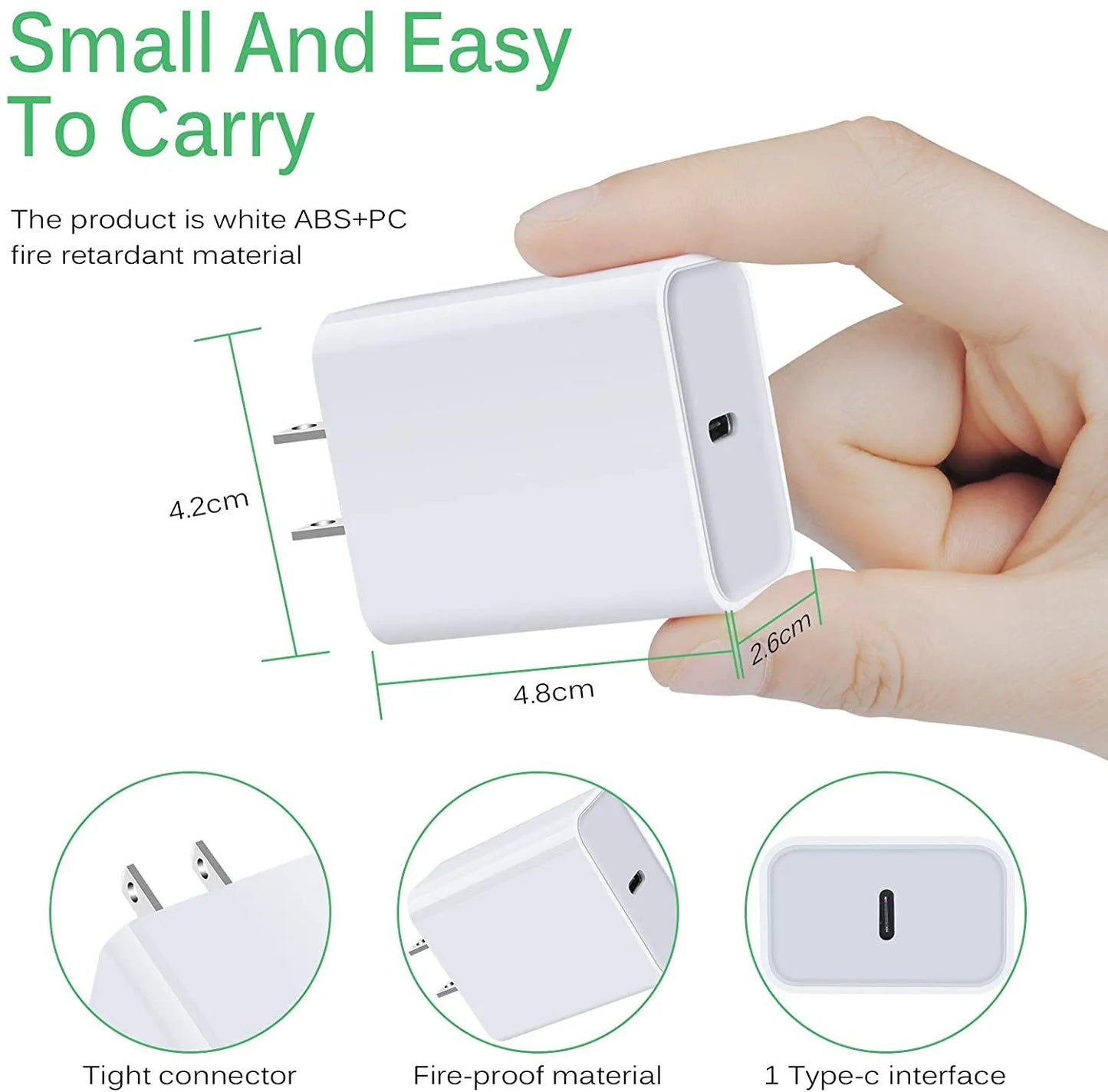 RDT American Regulations Universal Type C Phone Charger