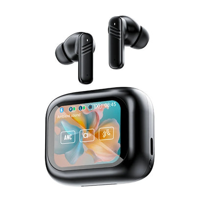 RDT New Full Touch Screen Headphones ANC Bluetooth 5.4 Noise Cancelling Earphones HiFi Stereo Wireless In-Ear ENC Earbuds With Mic