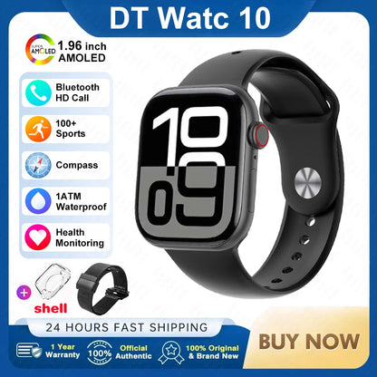 RDT 2025 DT Watch 10 Smart Watch Men 2.01inch AMOLED 16GB Memory Music 3D Surround BT Call Waterproof