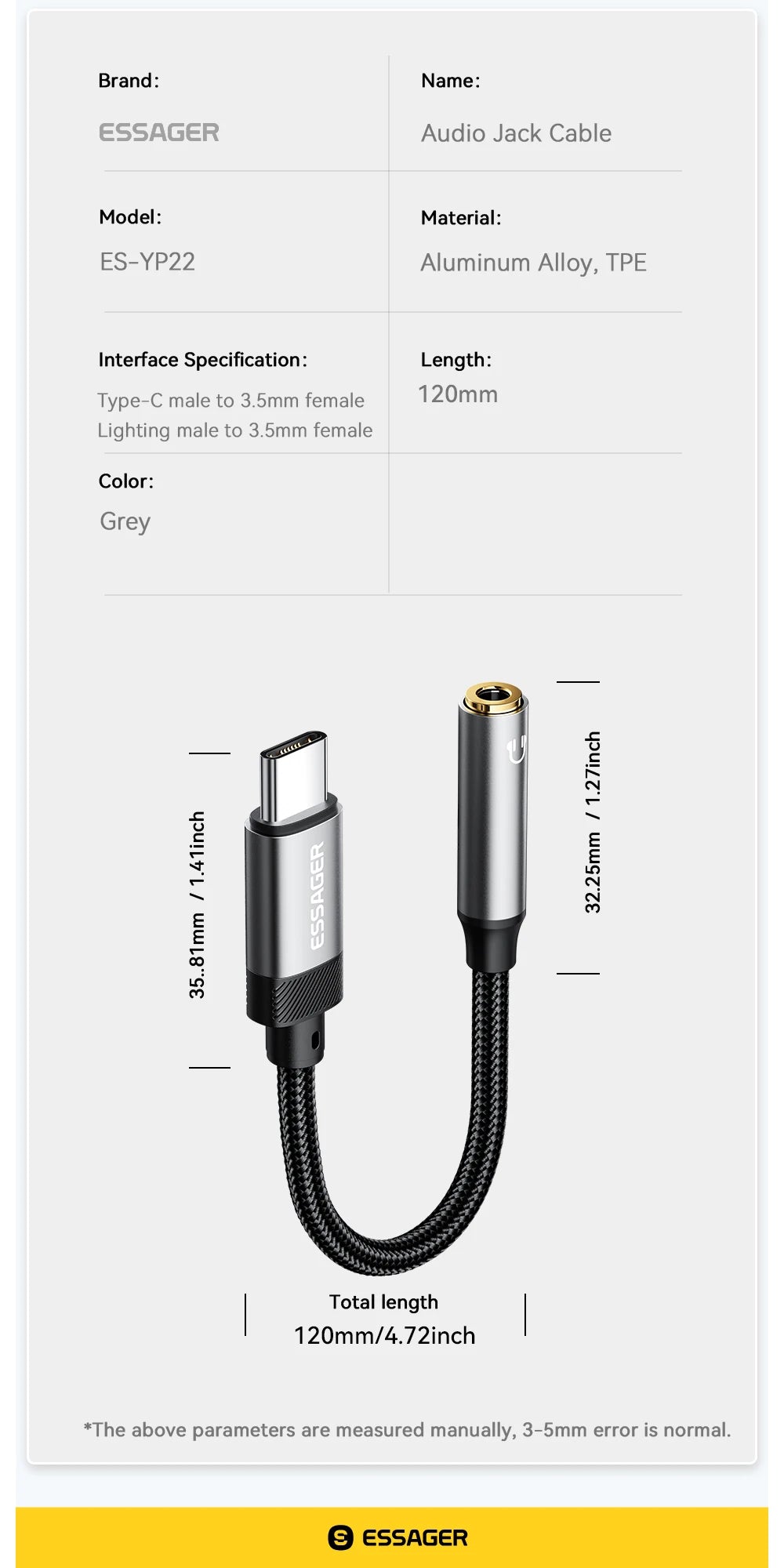 RDT Lightning Charger to 3.5mm jack Audio Adapter Headphone