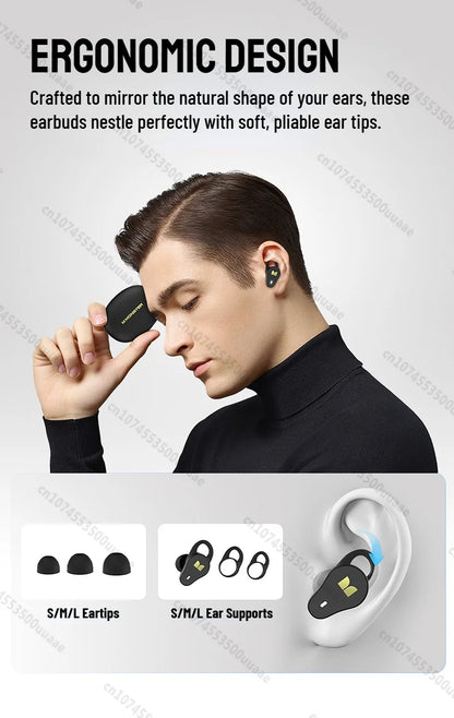 RDT Monster N-Lite 210 Mini Invisible Sports Earphones in-Ear Deep Bass Bluetooth 5.4 Waterproof Wireless Earbuds