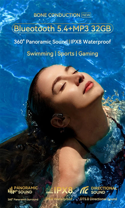 RDT Waterproof Headset for Swimming/sport Bluetooth 5.4 Wireless