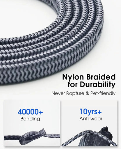 RDT long CAT 8 Flat Network Internet Cable 40Gbps LAN Cable Patch Cord for Modem Router Gaming PC PS4/5/6 Xbox