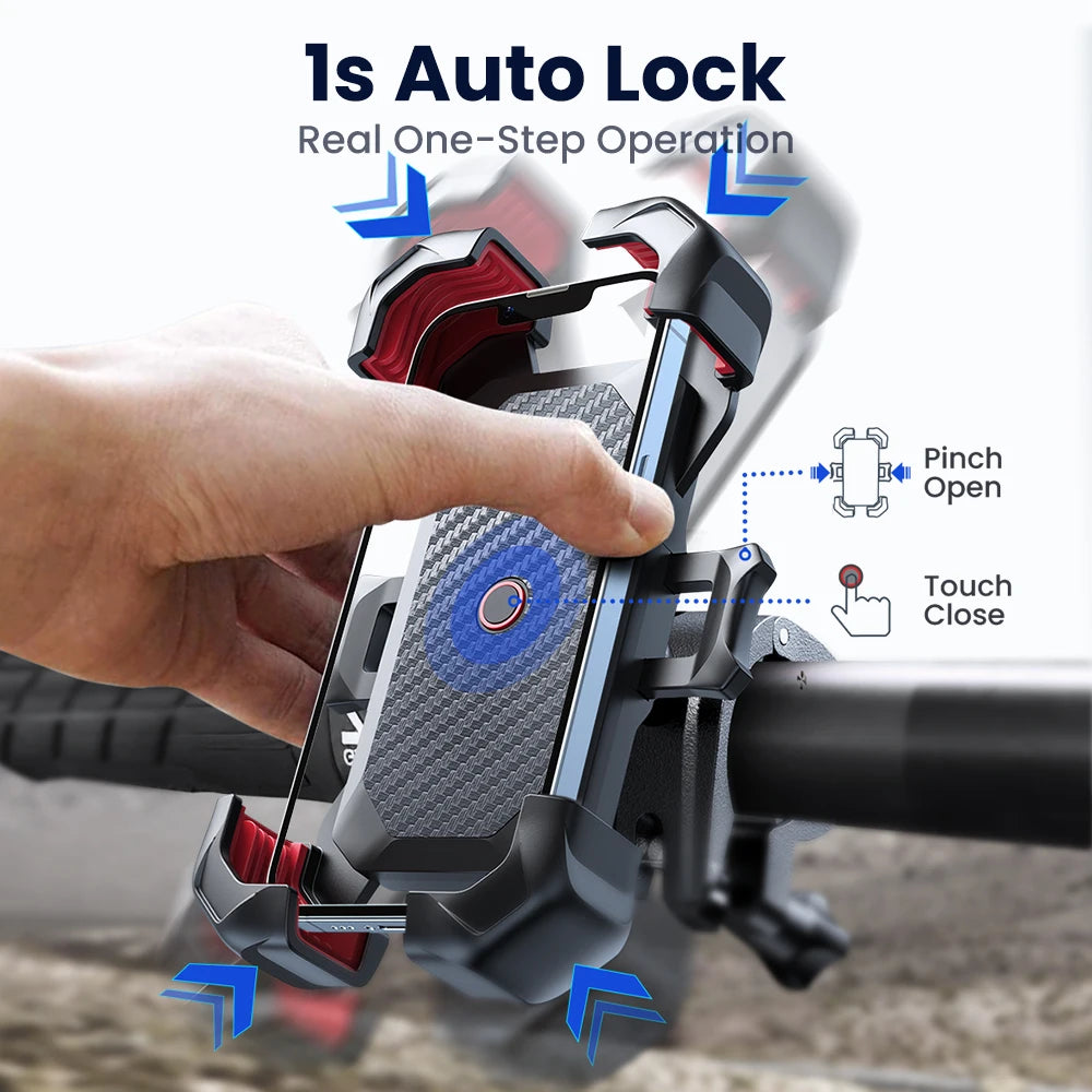 RDT Joyroom Bike Phone Holder 360° View Universal Bicycle Phone Holder for 4.7-7 inch Mobile Phone Stand Shockproof Bracket GPS Clip