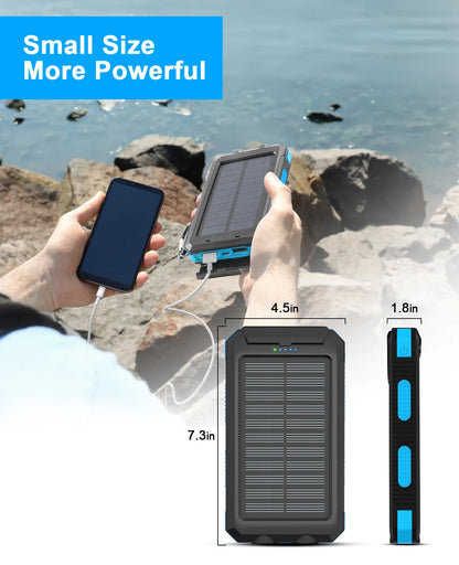 RDT Waterproof Outdoor Solar Power Bank 38800mAh Dual USB Travel Powerbanks For Camping
