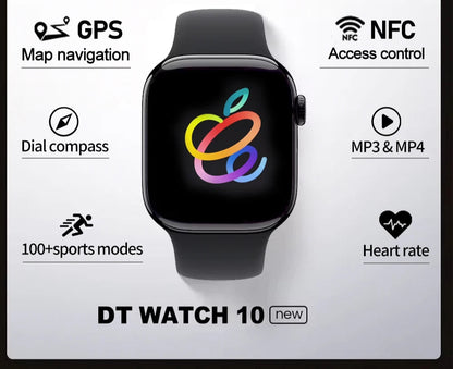 RDT 2025 DT Watch 10 Smart Watch Men 2.01inch AMOLED 16GB Memory Music 3D Surround BT Call Waterproof