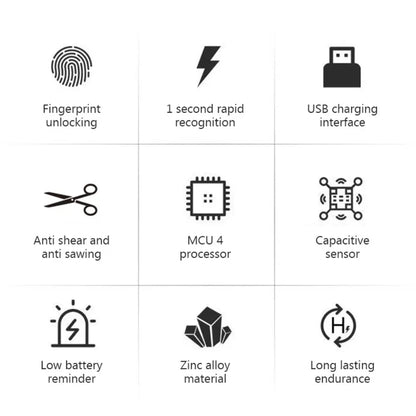 RDT Quality Waterproof Fingerprint Lock Keyless Anti-Theft Smart Lock Fingerprint Padlock Zinc Alloy Safety Electronic Door Locks