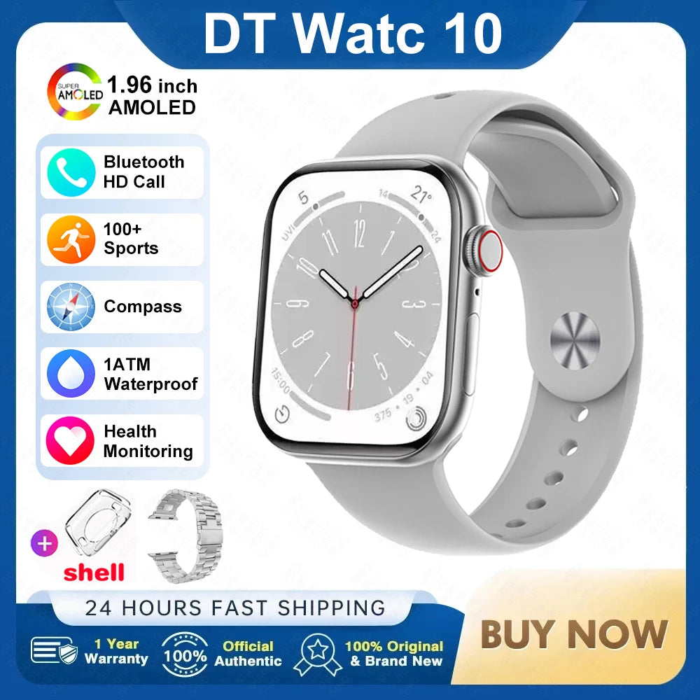 RDT 2025 DT Watch 10 Smart Watch Men 2.01inch AMOLED 16GB Memory Music 3D Surround BT Call Waterproof