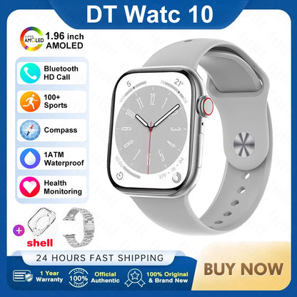RDT 2025 DT Watch 10 Smart Watch Men 2.01inch AMOLED 16GB Memory Music 3D Surround BT Call Waterproof