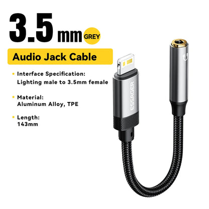 RDT Lightning Charger to 3.5mm jack Audio Adapter Headphone