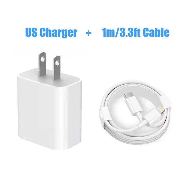 RDT 1-2 Sets 20W US PD Fast Charger For iPhone 14 13 12 11 Pro Max Plus XR