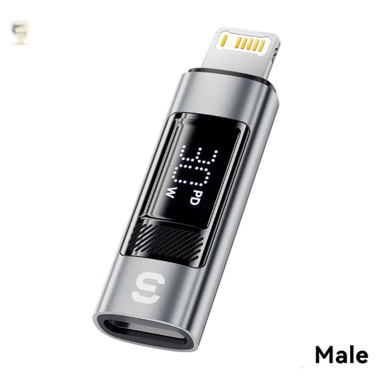 RDT Type C Adapter Digital Display PD 60W Fast Charging Lightning iPhone 16 15 14 13