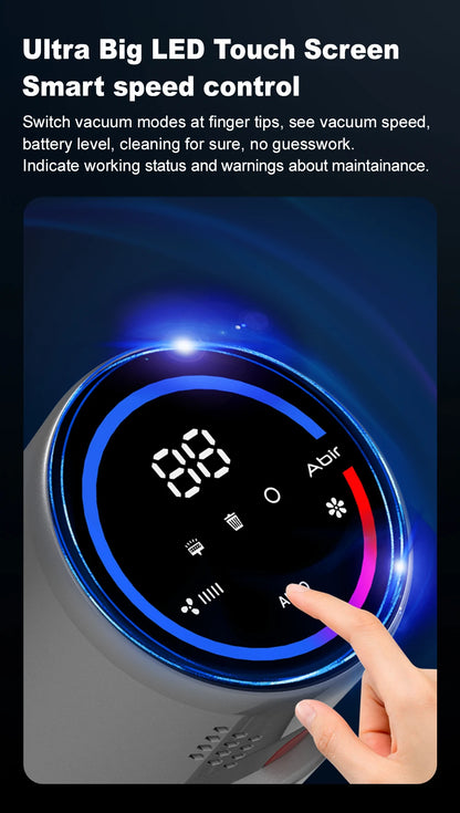RDT VC205 Cordless Handheld Vacuum Cleaner,27000PA,Touch Screen Smart Dust Sensor