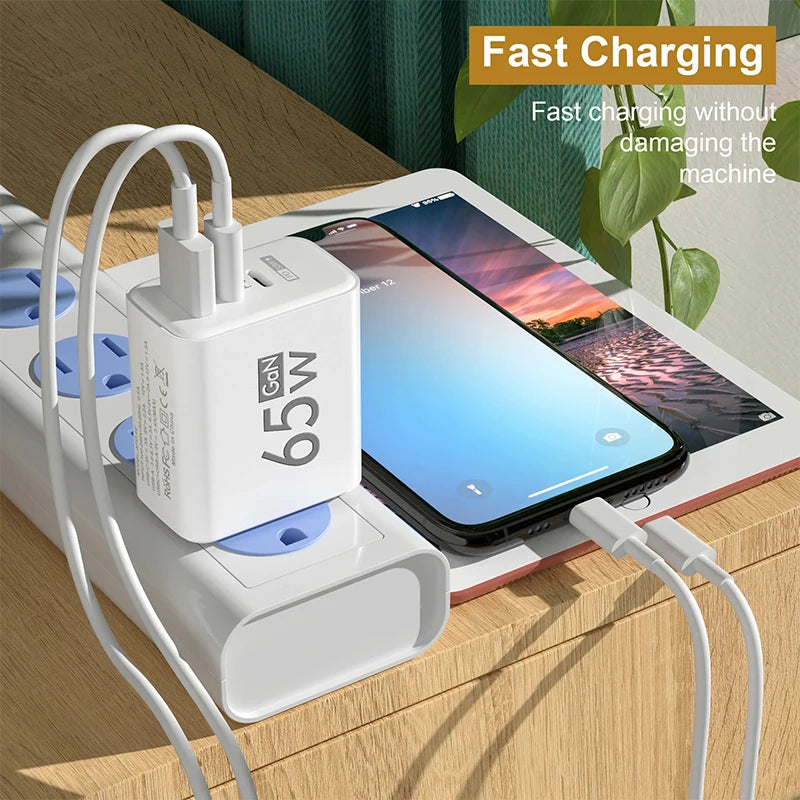 Gan Fast Charging USB Type C Charger PD 3.0 Quick Charge Wall for Phone Adapter for Iphone 15 Xiaomi Huawei Samsung Oneplus