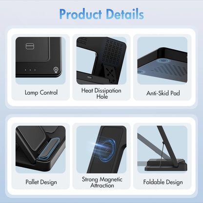 Charging Station, Wirelss Charger, Magnetic Charging Station Compatible with Iphone 16 15 14 13 12 11 Pro Max XS XR, for Iwatch Series 9 8 7 6 5 4 3 2 SE, for Airpods 3 2 Pro